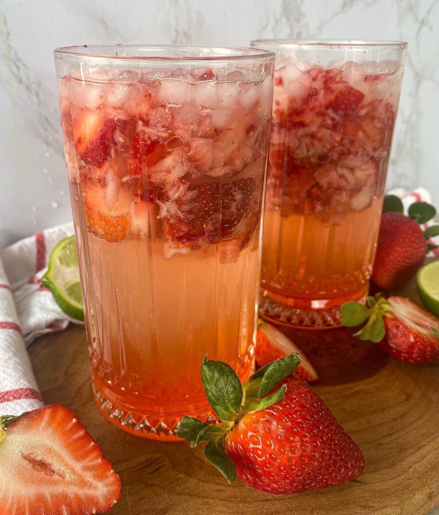 Strawberry Peach Tequila Soda Bobalu Berries